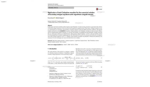 Application of dual‑Chebyshev wavelets for the numerical solution of boundary integral equations with logarithmic singular kernels